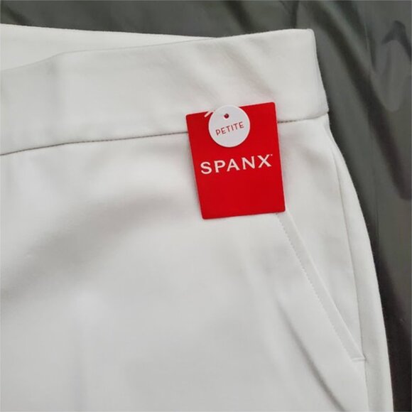 NWT SPANX Hi-Rise Smoothing Shapewear Kick Flare Pants Opaque White Size L - Picture 6 of 14